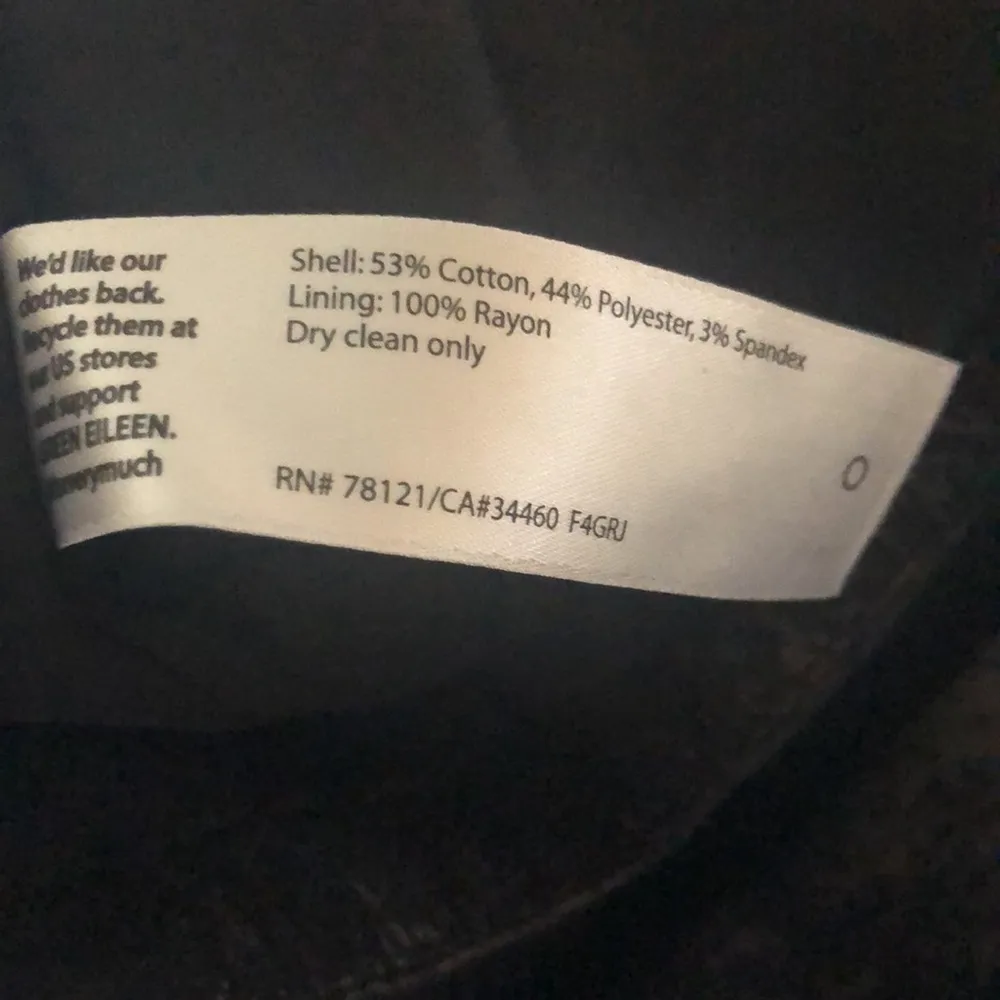 Eileen Fisher Boxy Short Jacket PM Stand Up Collar 3/4 Sleeve Gray Sheen Print - Image 11