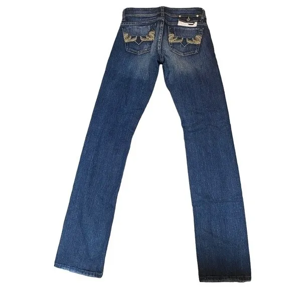 Y2K Diesel Women's Size 6 Babel Straight Leg Jean Embroidered Pocket‎ Western - Image 4