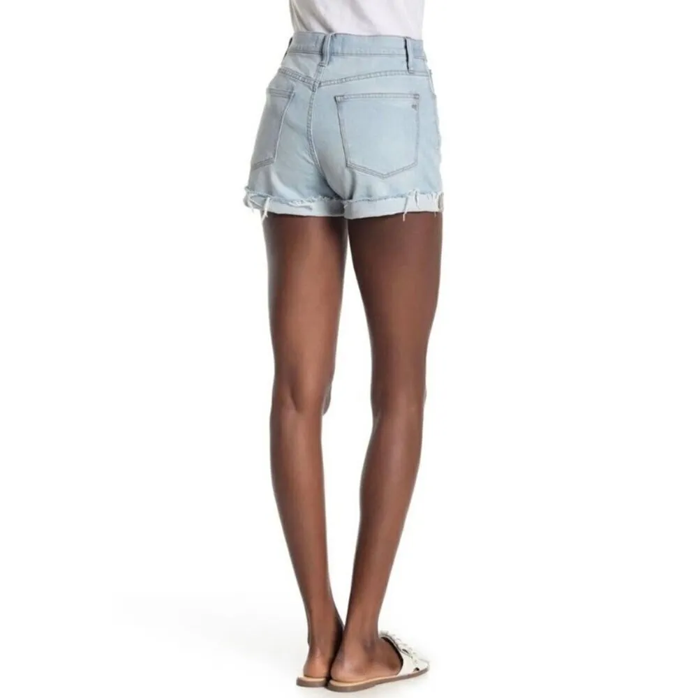Madewell‎ High Rise Raw Hem Cuffed Light Wash Blue Jean Shorts Casual Size 26 - Image 2