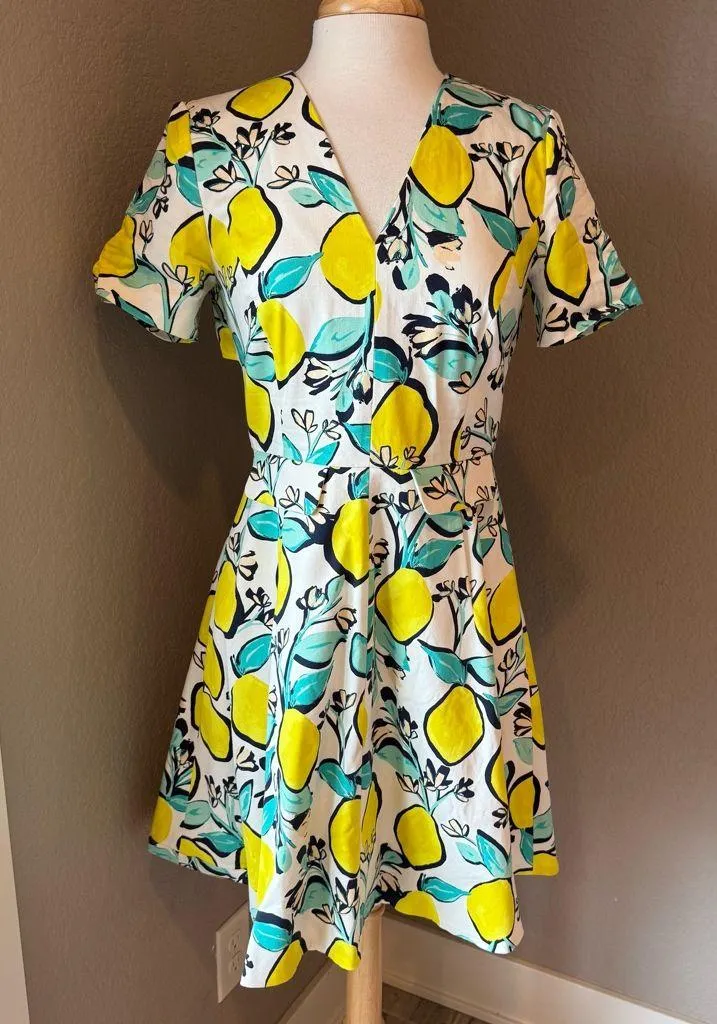 Draper James Floral and Lemon Dress in Yellow and Green 8 - Image 2