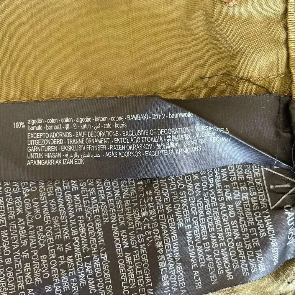 Zara Woman The Worker Straight Green / Red Y2K Wide Leg  10 # 1678 - Image 10