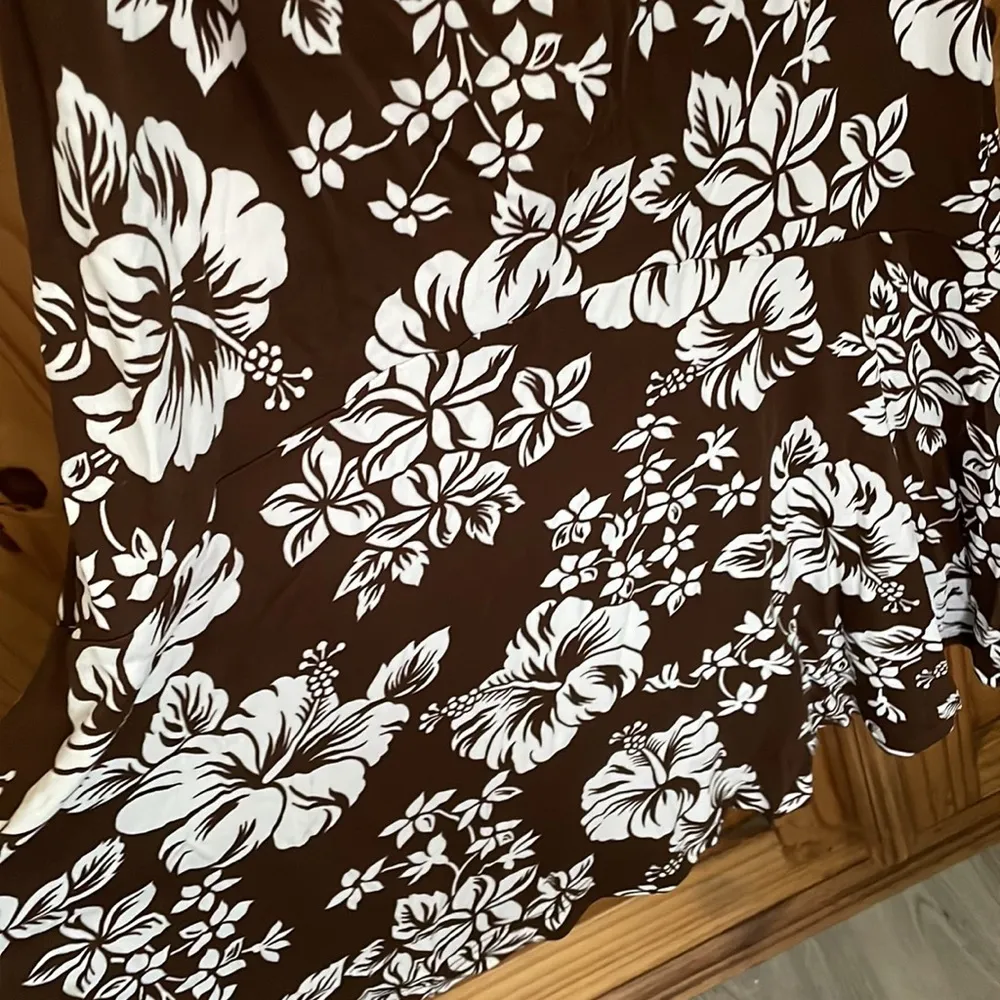 MICHAEL MICHAEL KORS Brown & White Flower Print Summer Dress 10 (RUNS SMALL) - Image 4