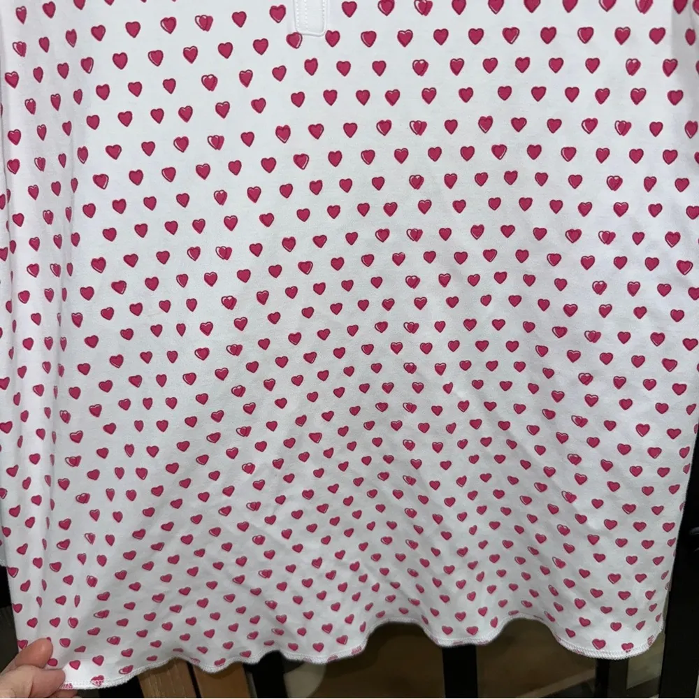 Roller Rabbit pajamas pima pink hearts henley top long sleeve tee preppy - Image 5