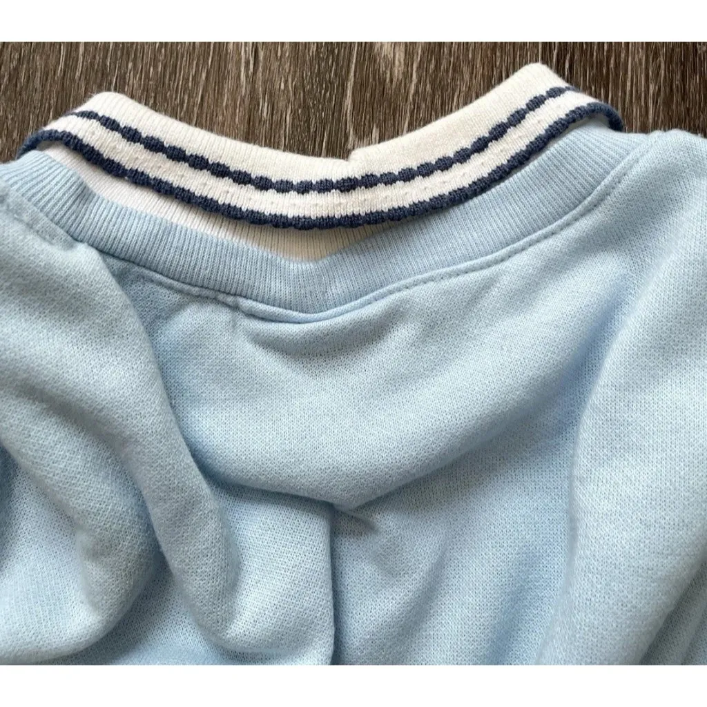Vintage Haband For Her Collared Floral Blue Sweatshirt Collared Women’s Sz M Size M - Image 10