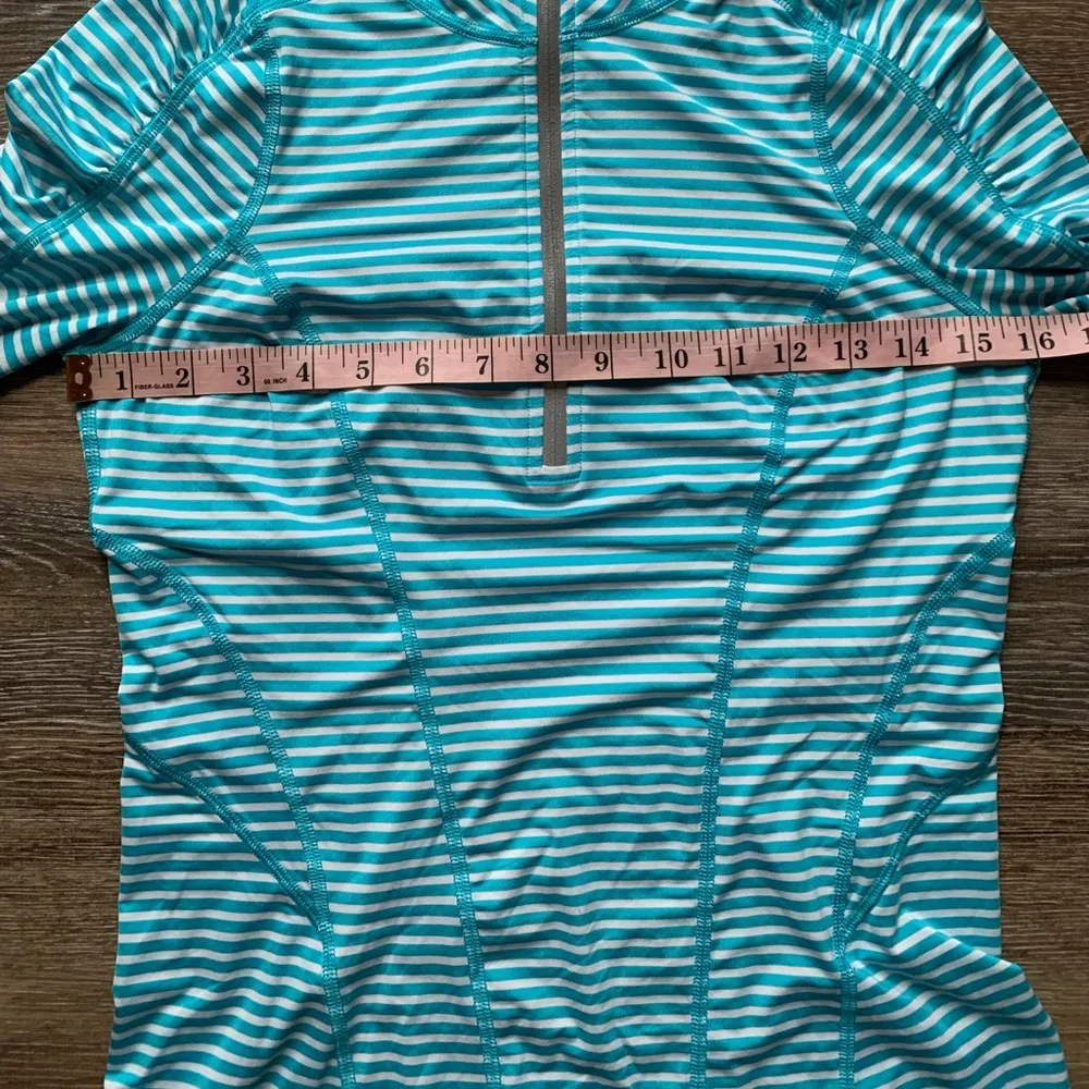 Zella Blue & White Quarter Zip Athletic Top XS - Image 7