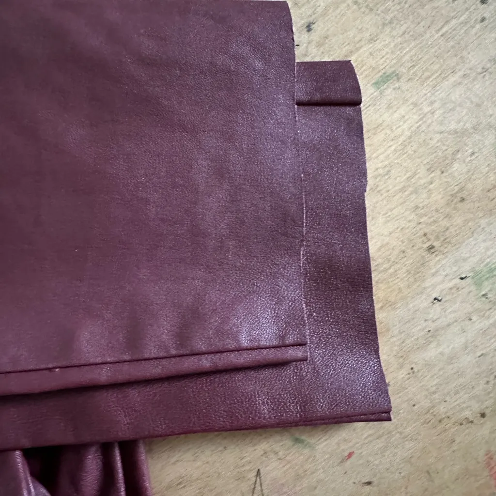 $500 Paige Genuine Leather Leggings - burgundy/ oxblood size small - Image 3