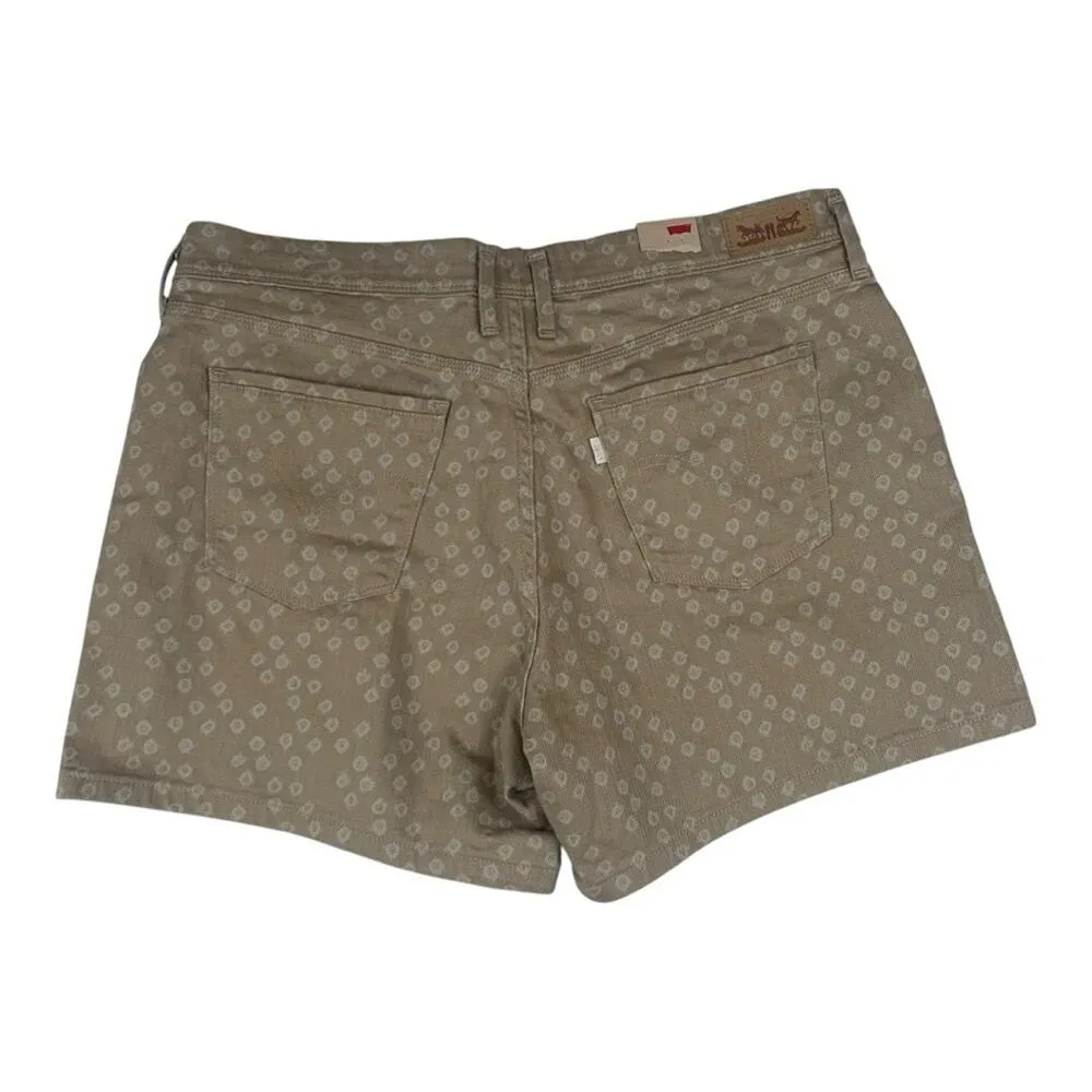 Levi's women's size 14 denim tan printed shorts new western jean - Image 2
