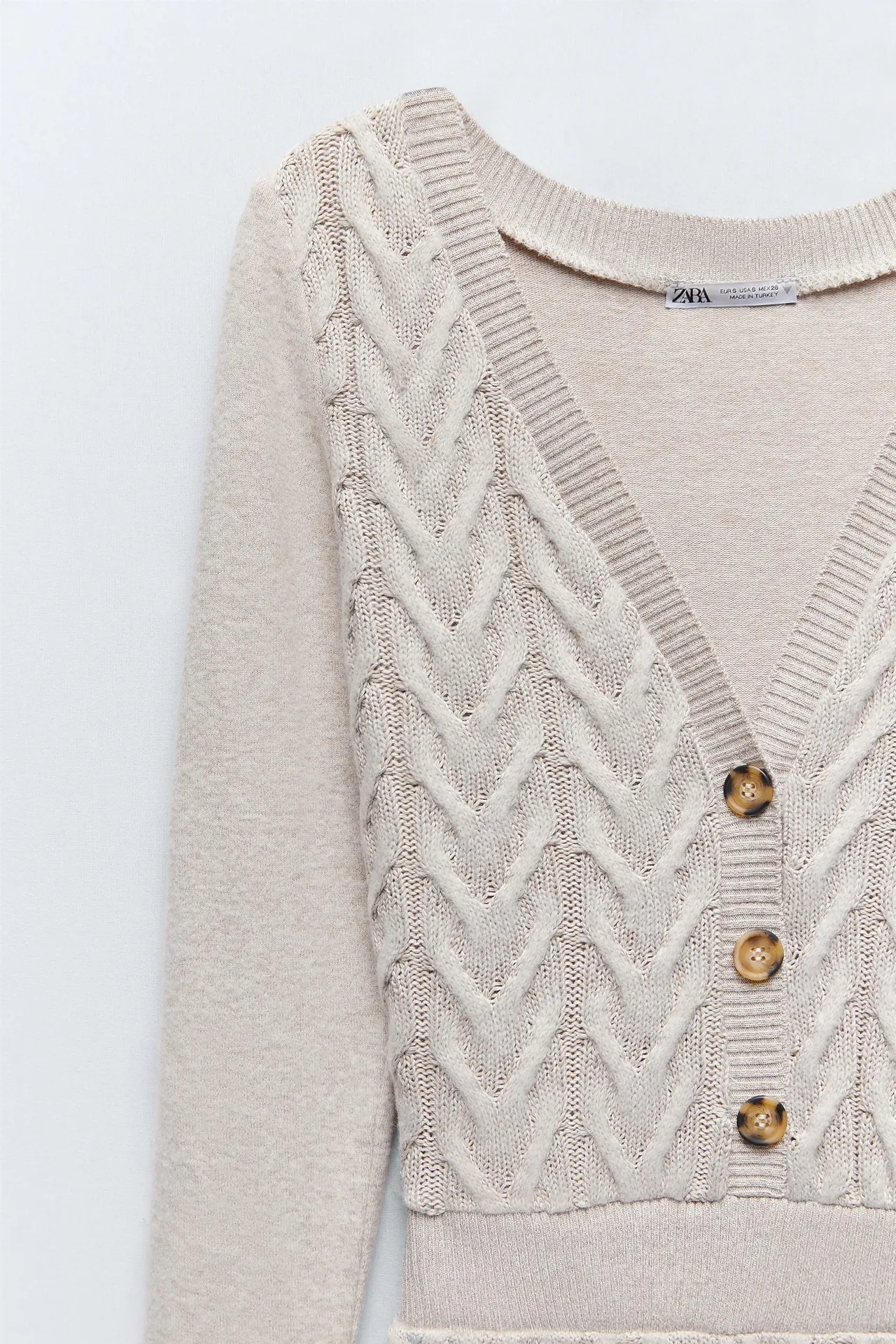 ZARA Beige Marled Cable Knit Short Jumpsuit Romper - Image 8