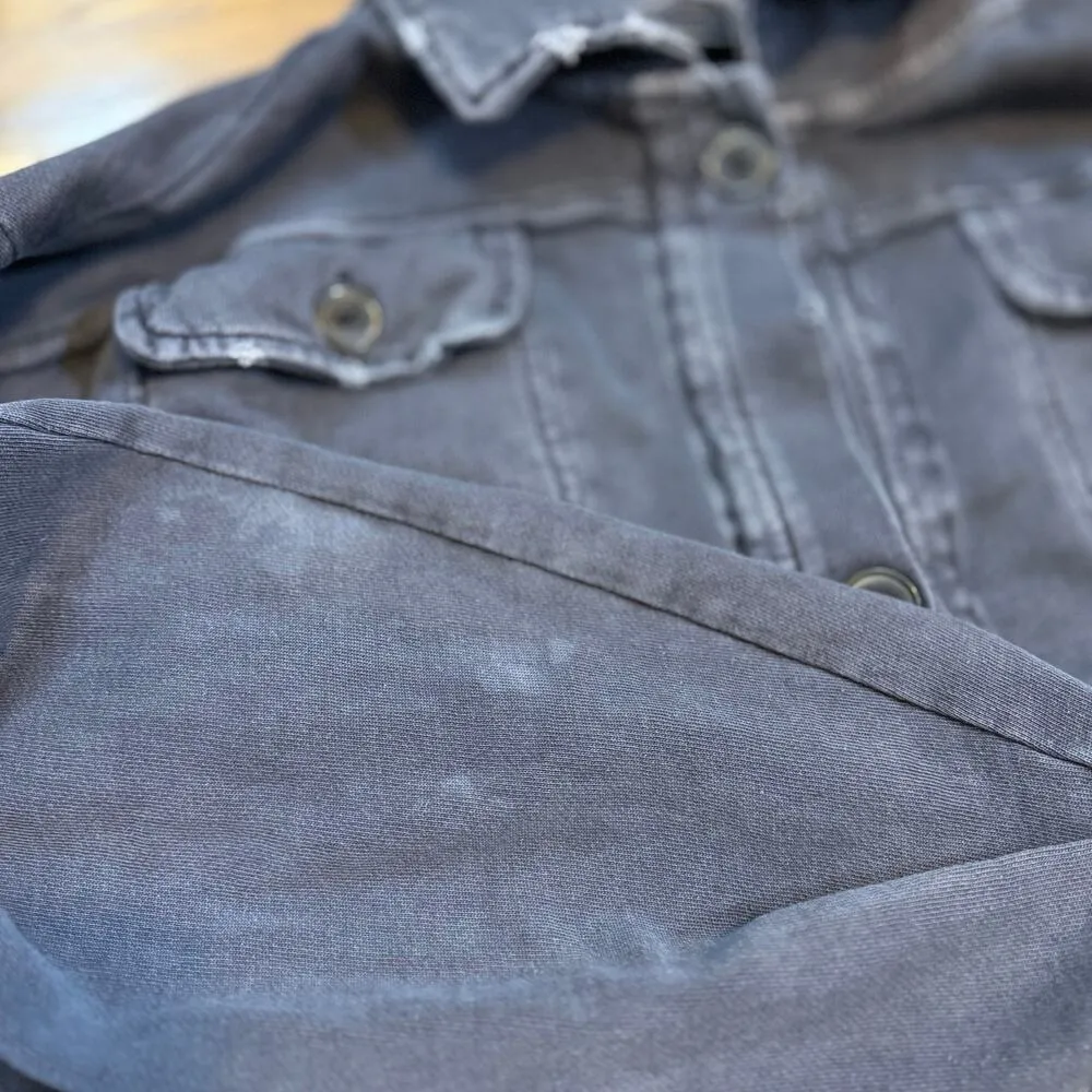 Free People Women’s XS Gray Oversized Distressed Grunge Button Sweater Cardigan - Image 10