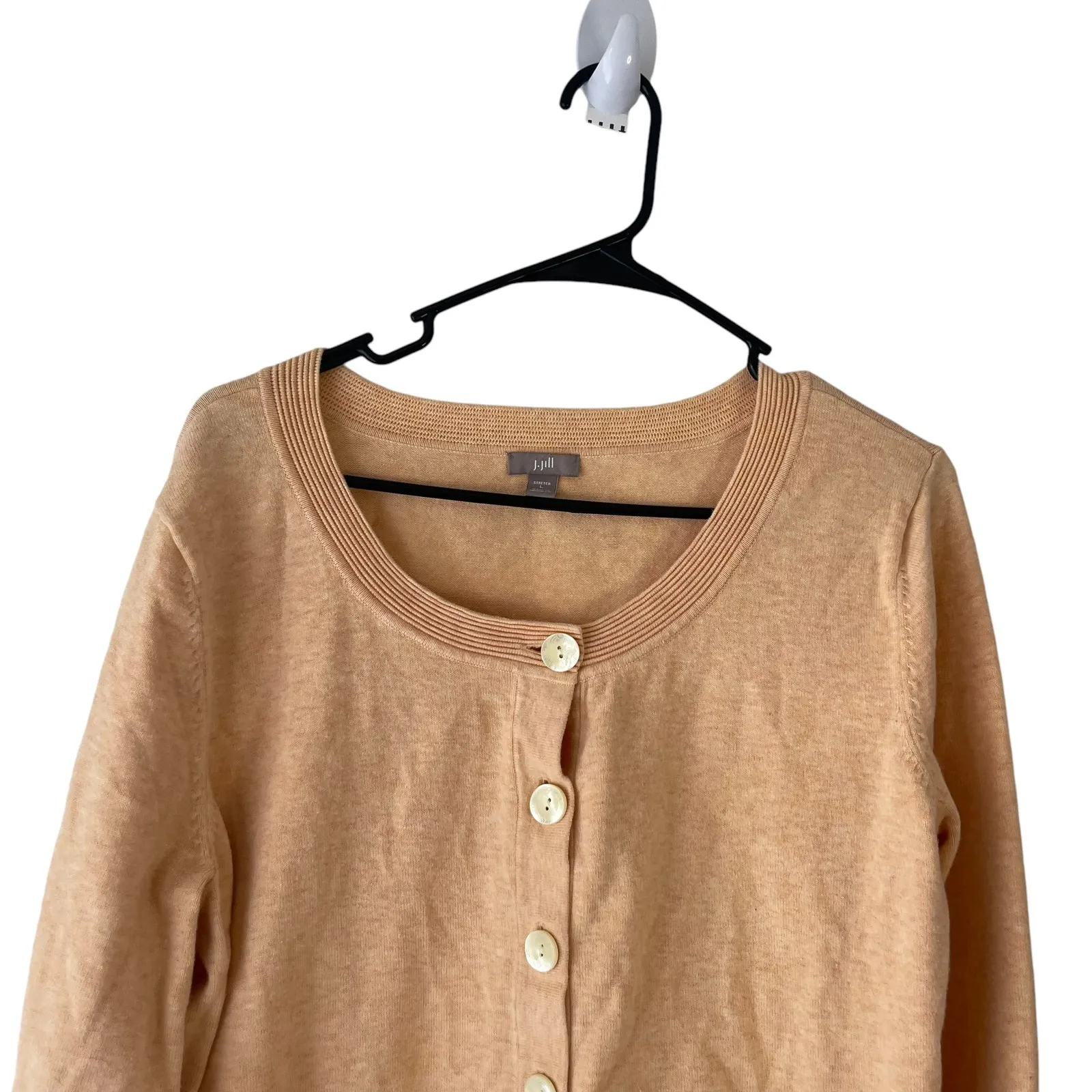 J. Jill Women's Size Large Light Orange Button Cardigan Sweater‎ - Image 2