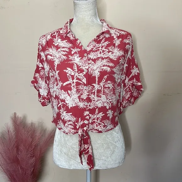 American eagle • palm leaf crop top - Image 11