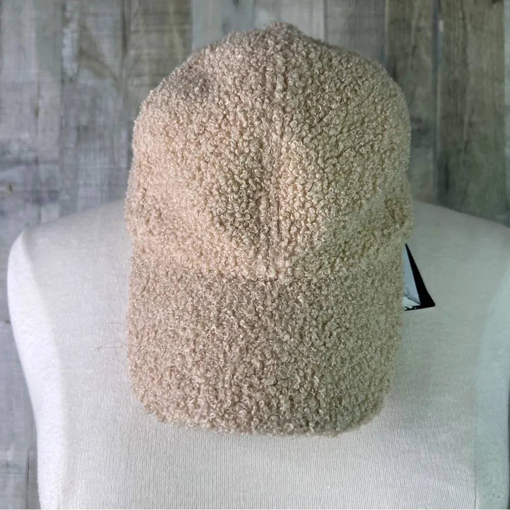 INC Taupe Sherpa Baseball Cap/Hat w/Vel-Cro Closure - Image 3