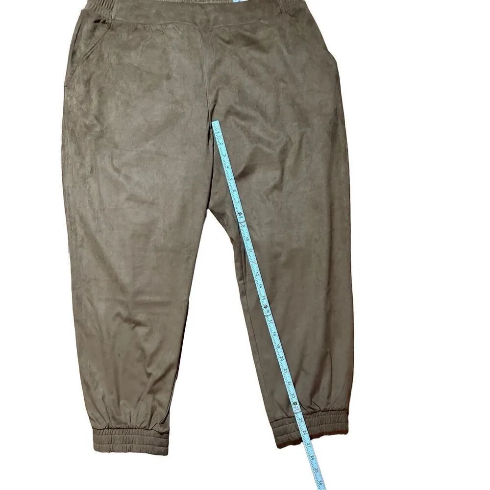 NWT Soft Surroundings Estancia Faux Suede Jogger Ankle Saddle Brown Sz PXL - Image 6