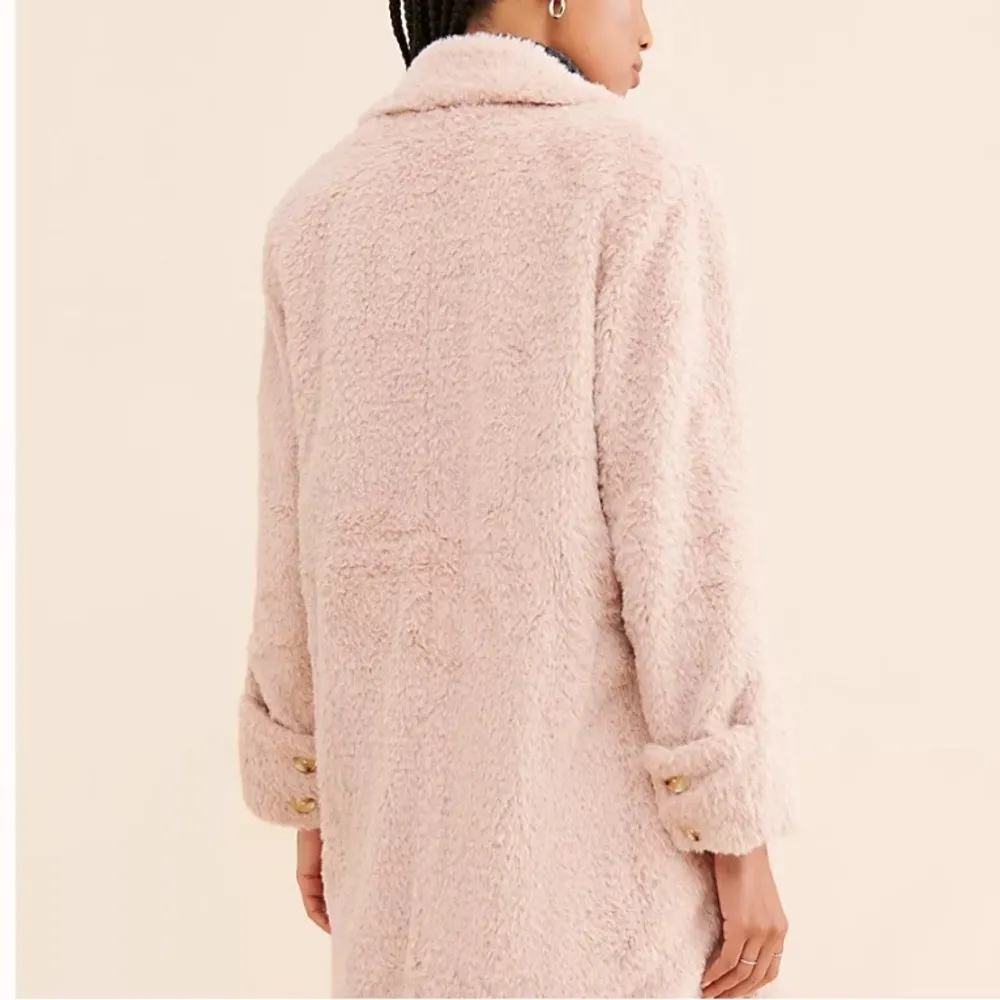 Free people coat cuff it faux fur pockets soft lined sash NEW small - Image 2