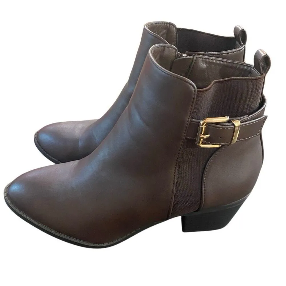 NWOT TOP MODA brown side zip boots size 9 - Image 3