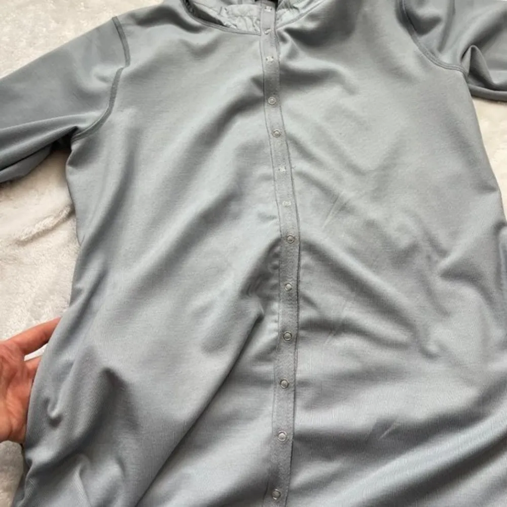 Cubism Women's Blue High Low Tie Back Removable Snap Hood Snap Closure Hoodie XL - Image 7