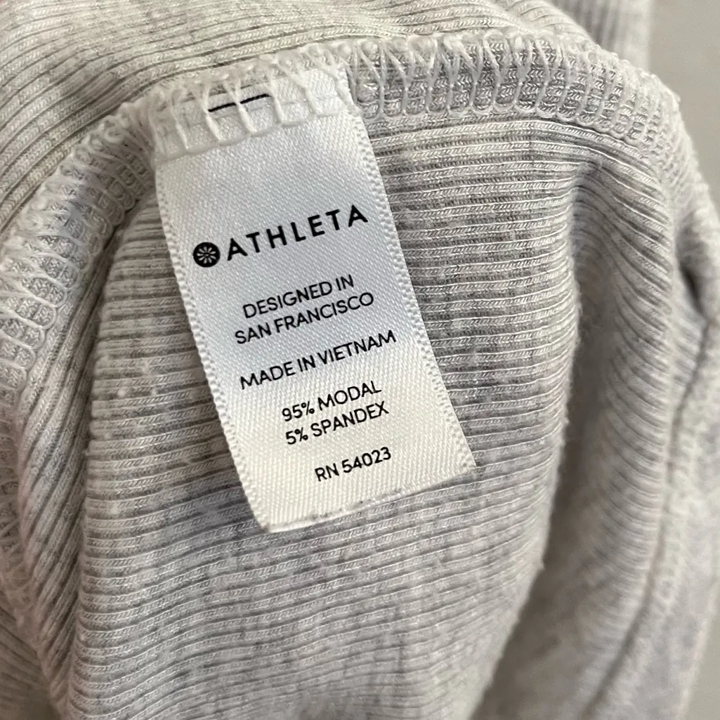 Athleta Glimpses Open Neck Boxy Ribbed Tee Heather Grey Large Ribbed - Image 7