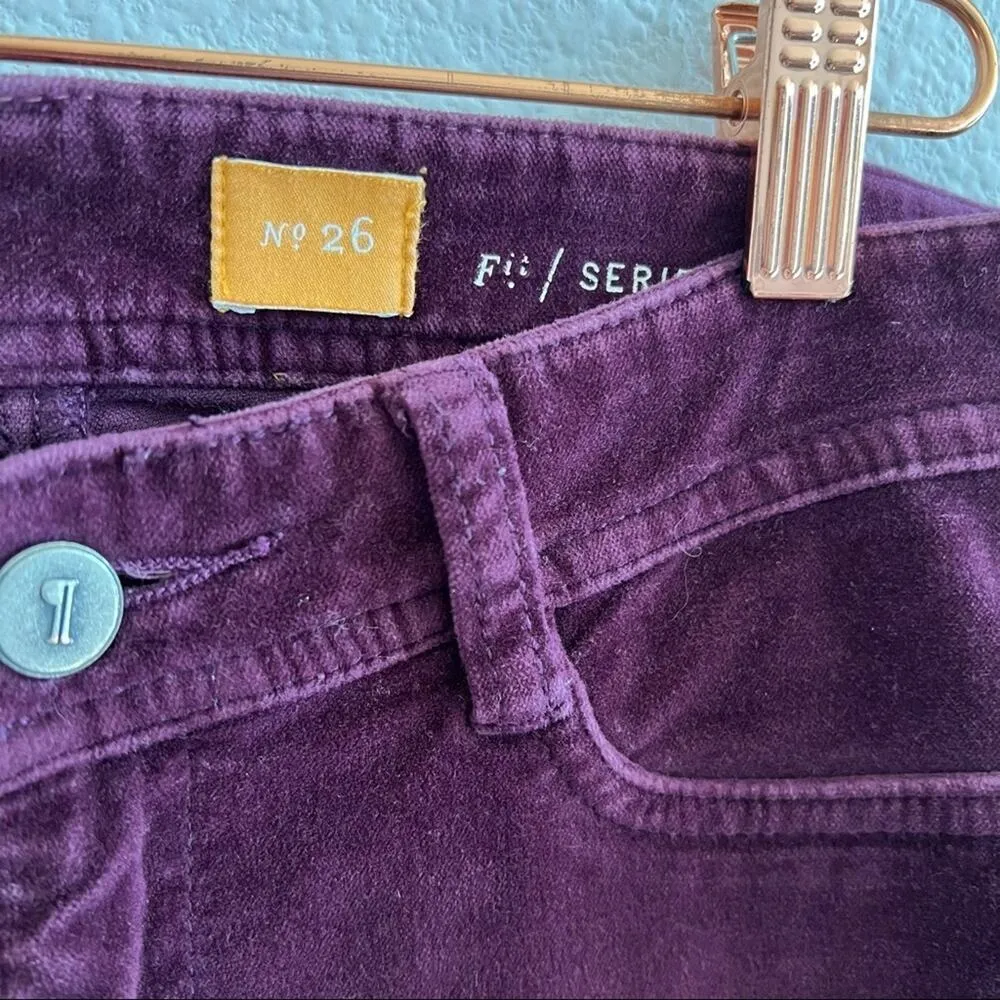 Pilcro and the Letterpress Anthro Serif Velvet Maroon Pants 26 - Image 6