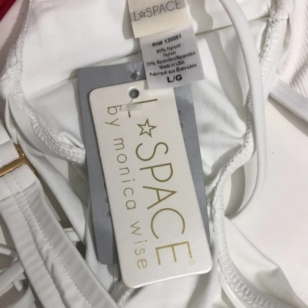 L*Space Hot Tropics Bikini Top in White Large NWT - Image 7