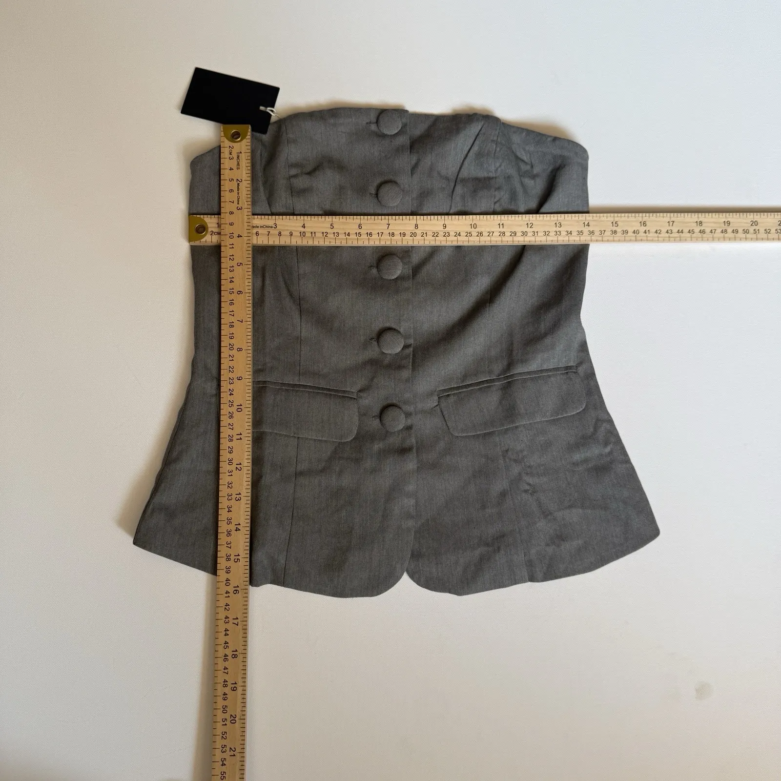 Revolve All The Ways Gray Strapless Button Front Bustier Top Size Small‎ NWT - Image 4