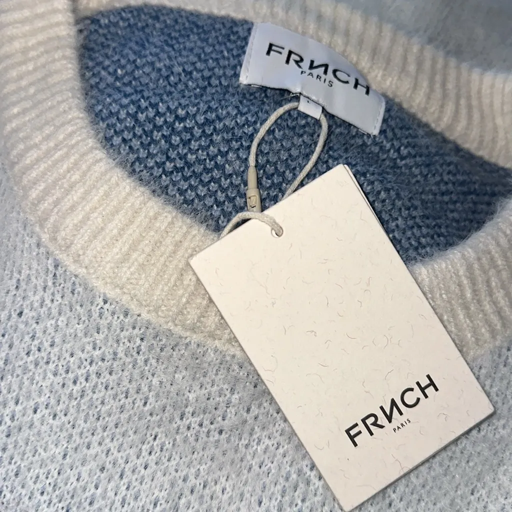 NWT FRNCH Mountain Sweater Large, CREME Blue - Image 6