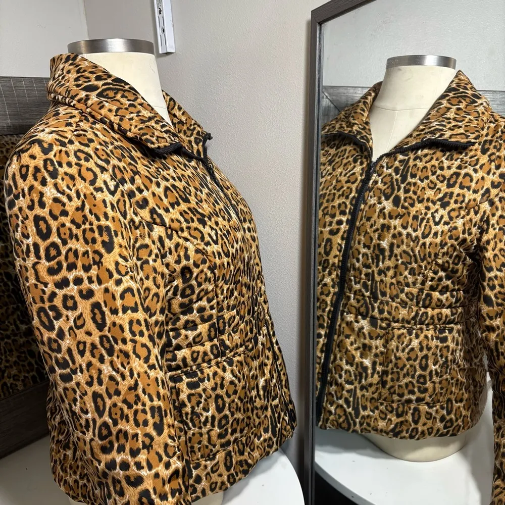 Vintage  leopard print coat for women size XL - Image 14