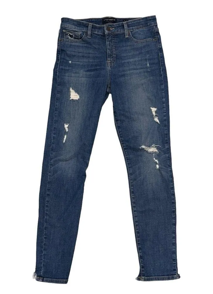 Lucky Brand Ava Mid Rise Skinny Hollis Dest Chewed Hem Jeans size 8/29 - Image 6