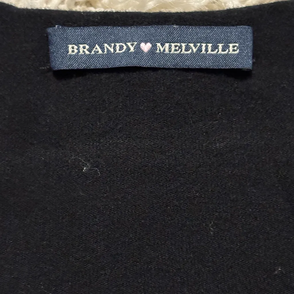 Brandy Melville Black Ruched Short Sleeve Tee One Size - Image 5