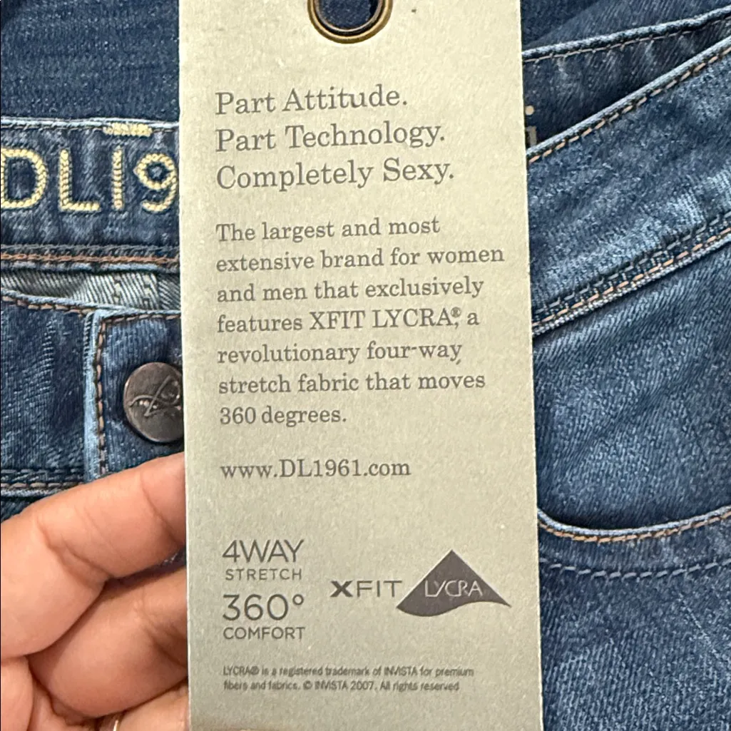 DL1961 Andi Boot 4way Stretch 360 Comfort Dark Blue Flare Jeans - Image 11