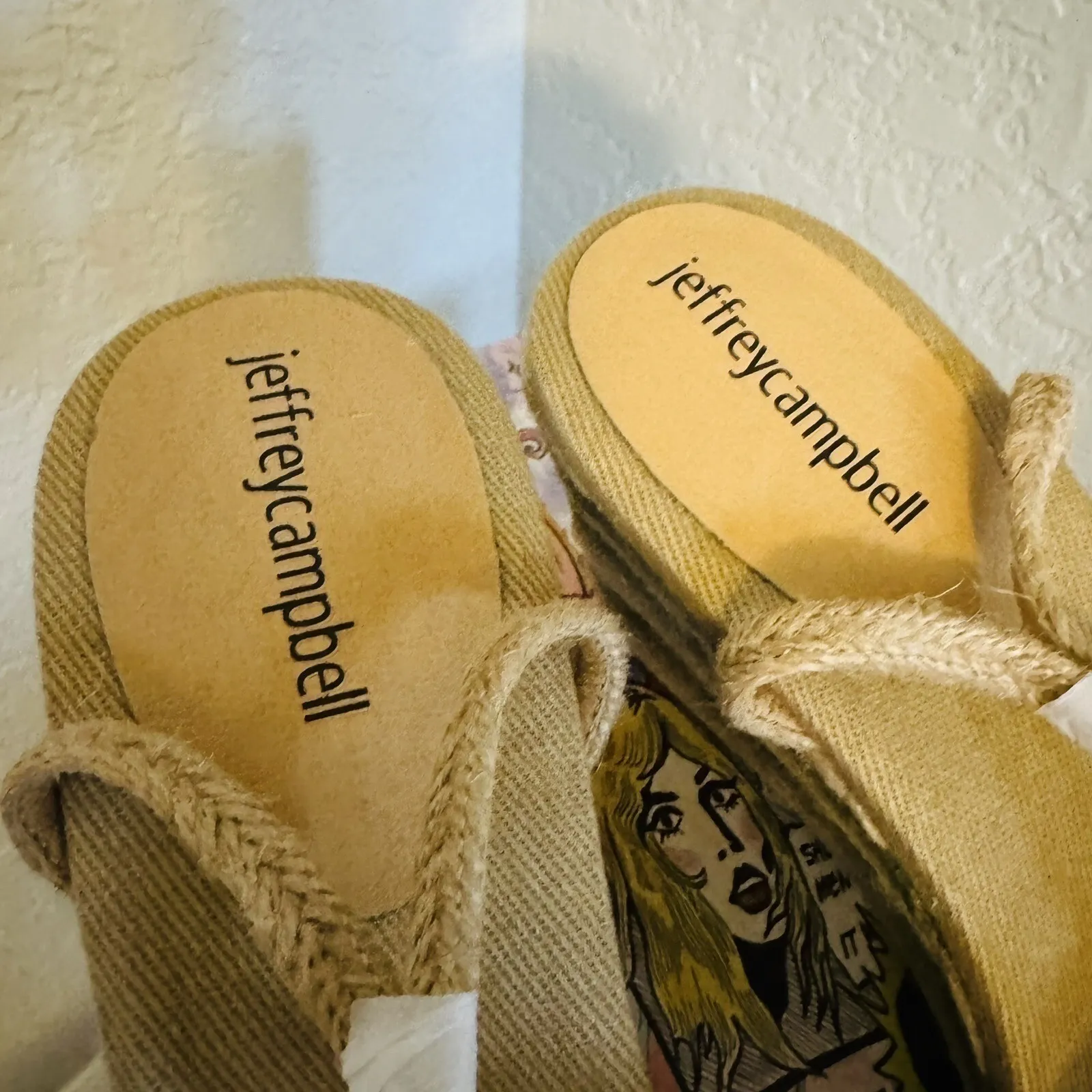 Jeffery Campbell Women's Sailboat Wedge Jute Sandals, Tan/Green,‎ Size 9, NWT - Image 13