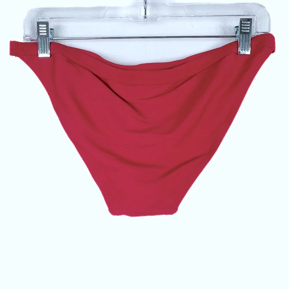 NWT J. Crew Ribbed-Trim Hipster Full-Coverage Bikini Bottom Pink Size Medium M - Image 7