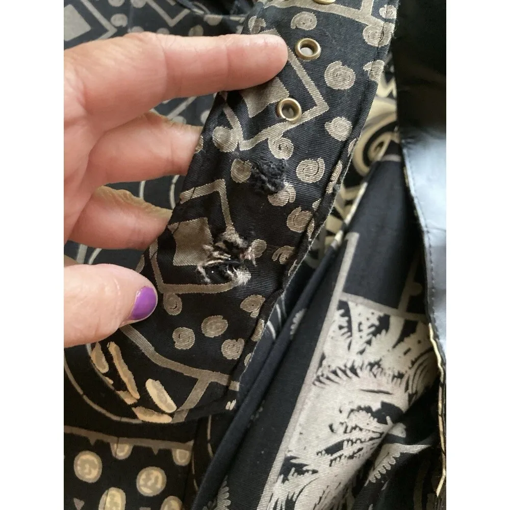 Willy’s Influence Vintage Dress 12 Late 70s Retro Black Gold Belted Pleated - Image 8