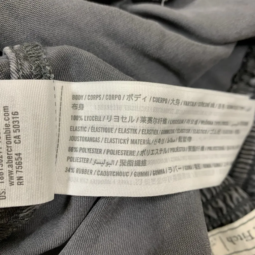 Abercrombie Fitch L Gray Smocked High Rise Lyocell Shorts Soft Lounge - Image 4
