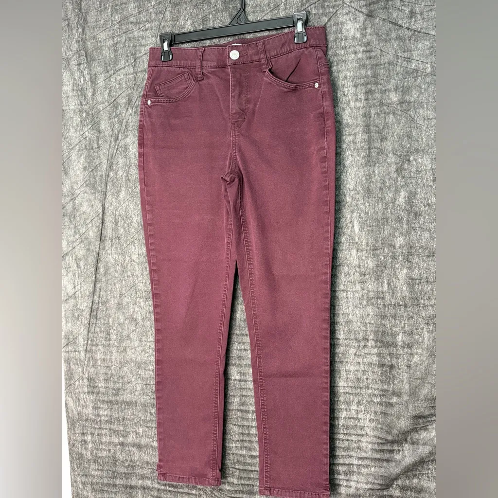 Gibson Latimer Burgundy Skinny Jeans Size 4 Stretch Denim(A259) - Image 2
