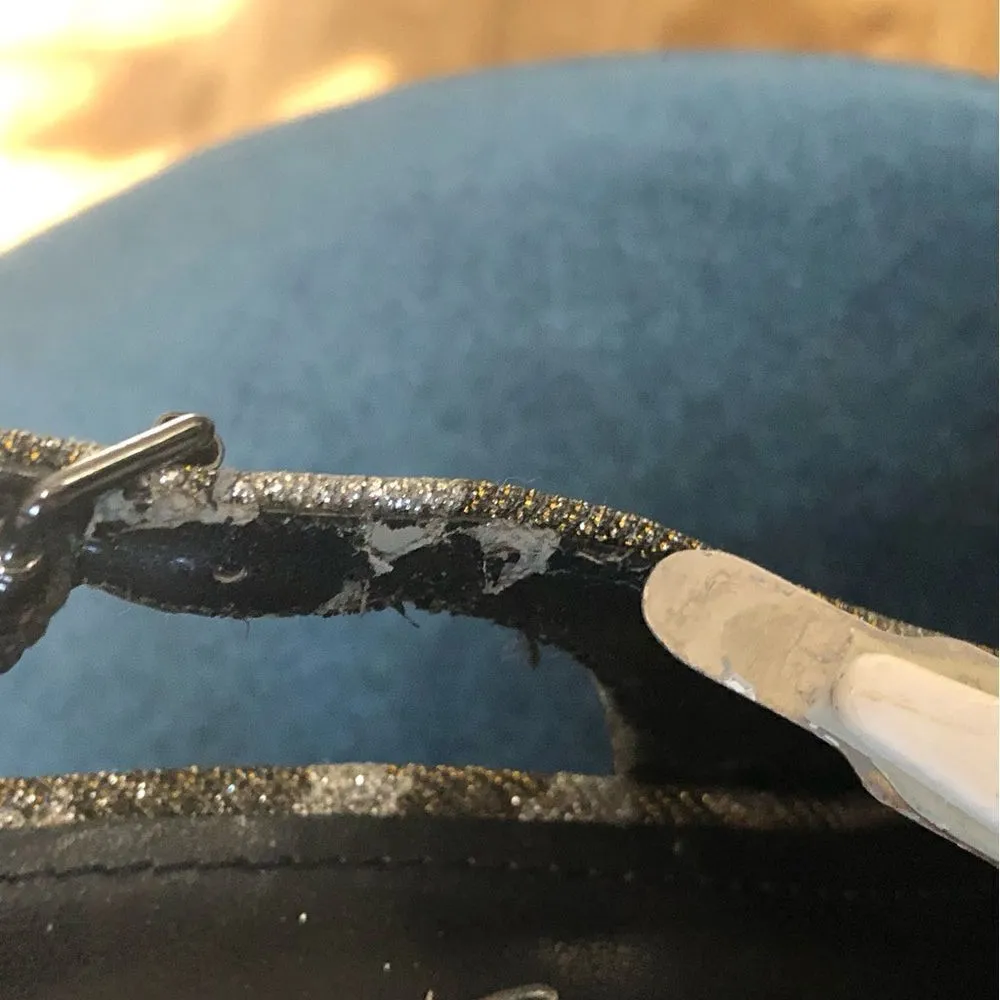 Marc Fisher Platform Heel Silver Golden Metallic Size 8.5 - Image 8