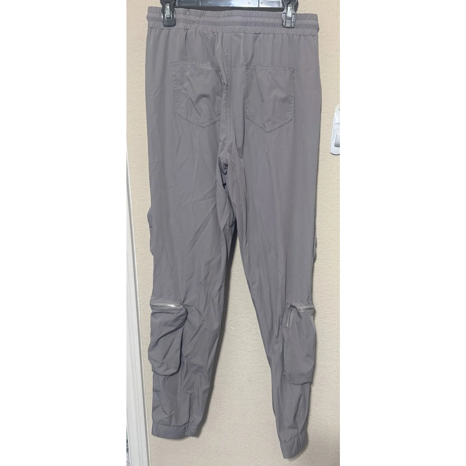 American Bazi Gray Cargo Pants Parachute baggy Punk Grunge womens sz L utility - Image 6