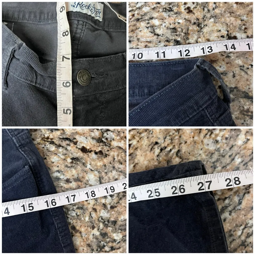 Old Navy Rockstar Grey Corduroy Skinny Pants Women’s 6 Low Rise Y2K Retro Edgy - Image 4