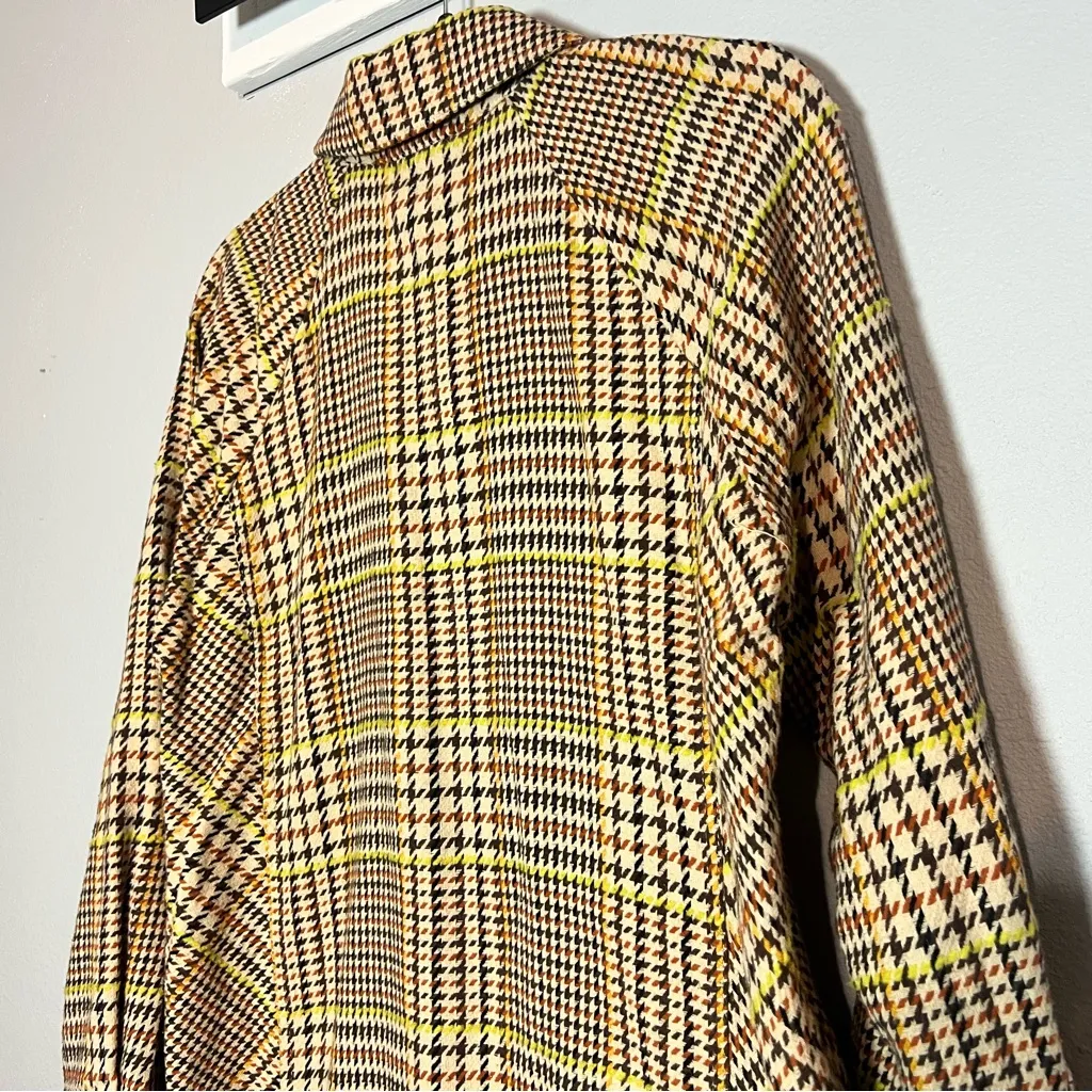 Cabi Yorkshire Shacket Size Small Brown Houndstooth Plaid Fall Brown Tan Cotton - Image 8