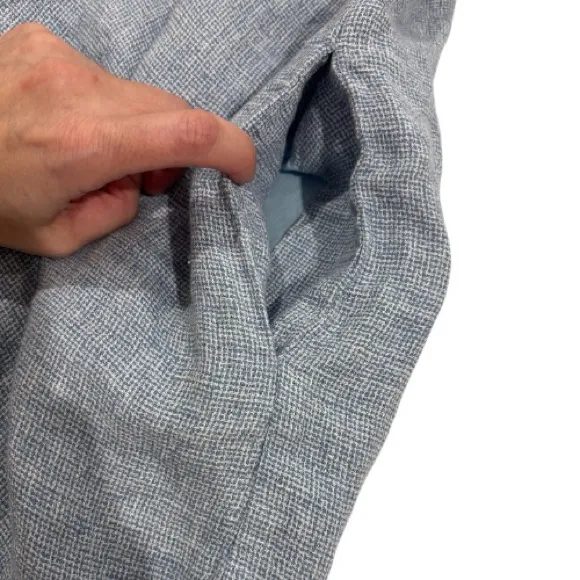 Faherty Linen Hana Dress Blue Basket Weave Medium Shift pockets relaxed - Image 9