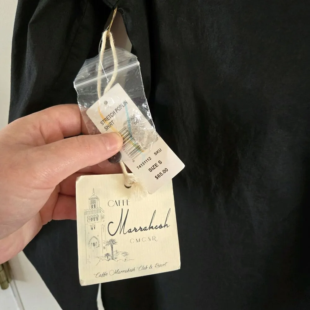 Caffe Marrakesh Club Resort V Neck Tunic Shirt NWT Women’s Size Small Pintuck Black - Image 6