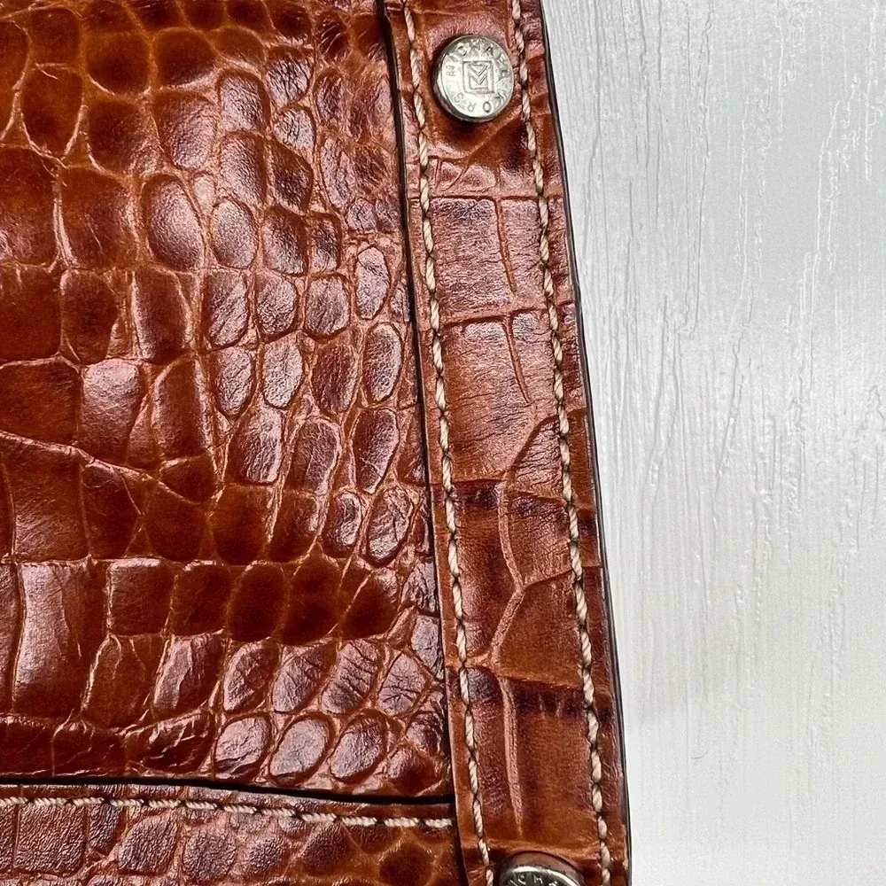 MICHAEL Michael Kors Brown Crocodile Embossed Shoulder Bag Chain Strap Purse - Image 6
