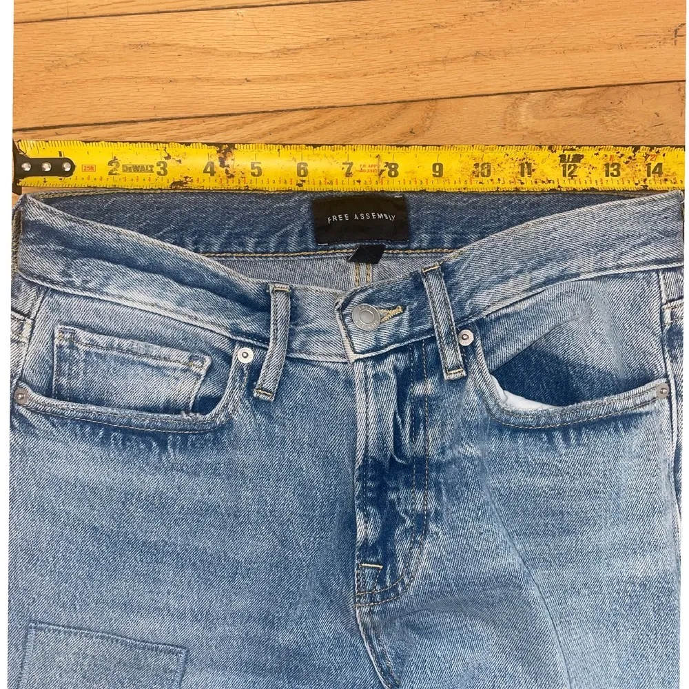 Women's Free Assembly Stone Wash Mid Rise Modern Straight‎ Jeans Size 29x30 Blue - Image 3