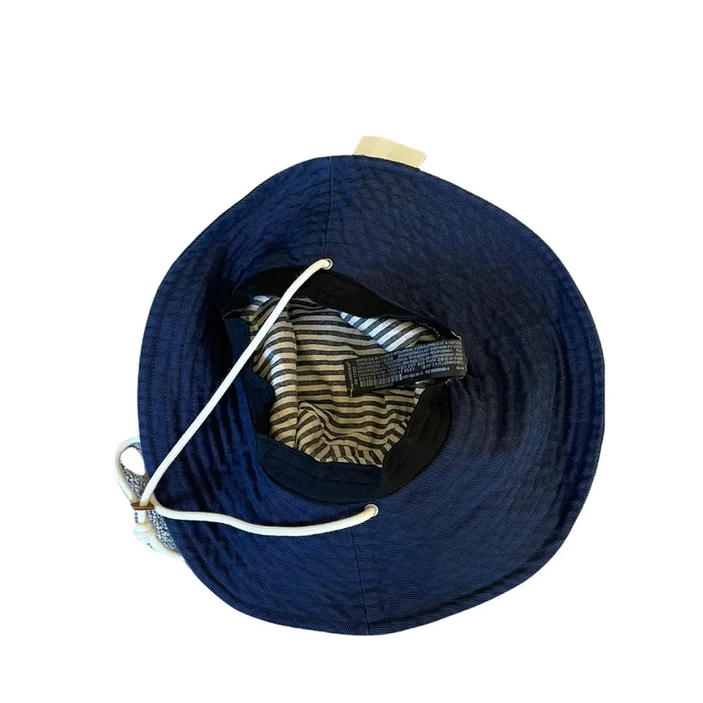 NWT ZARA COTTON BUCKET HAT NAVY SMALL - Image 8
