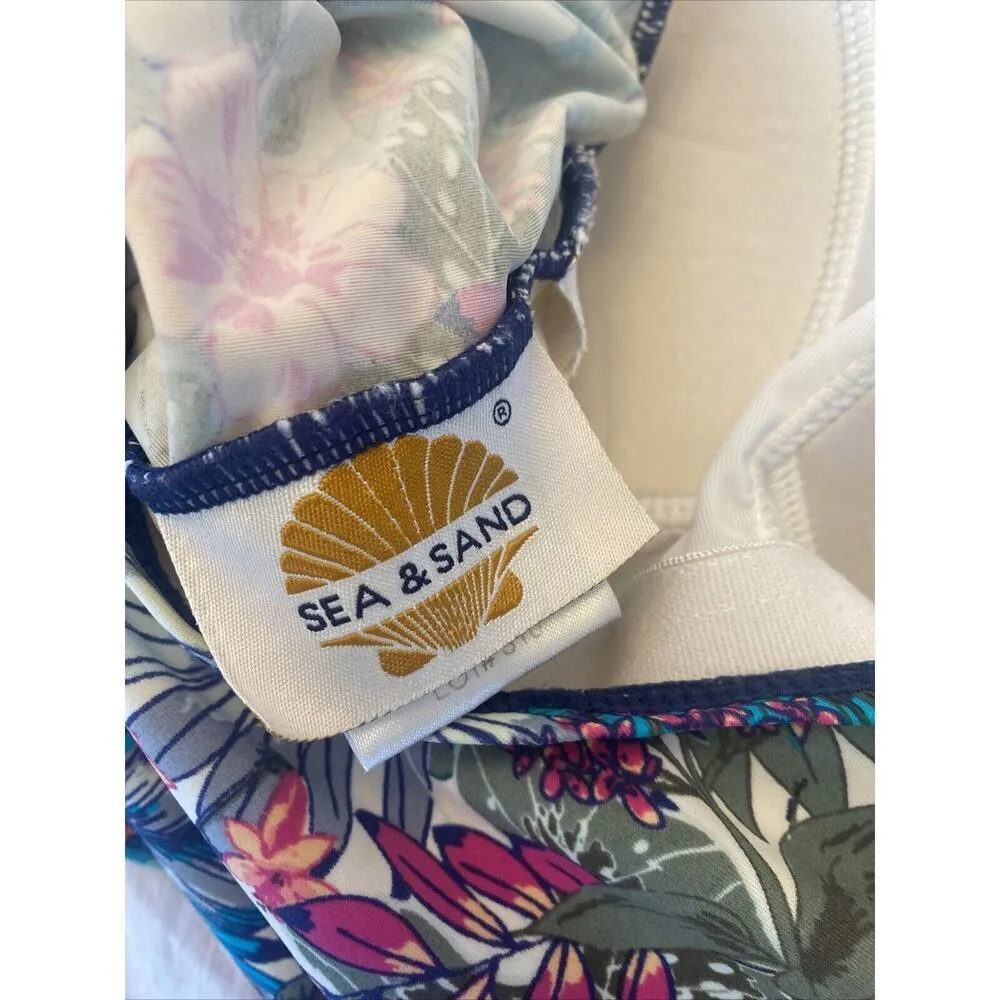 Sea & Sand Women's Floral‎ One Piece Swimsuit Slimming size 14 Beach Vacation - Image 4