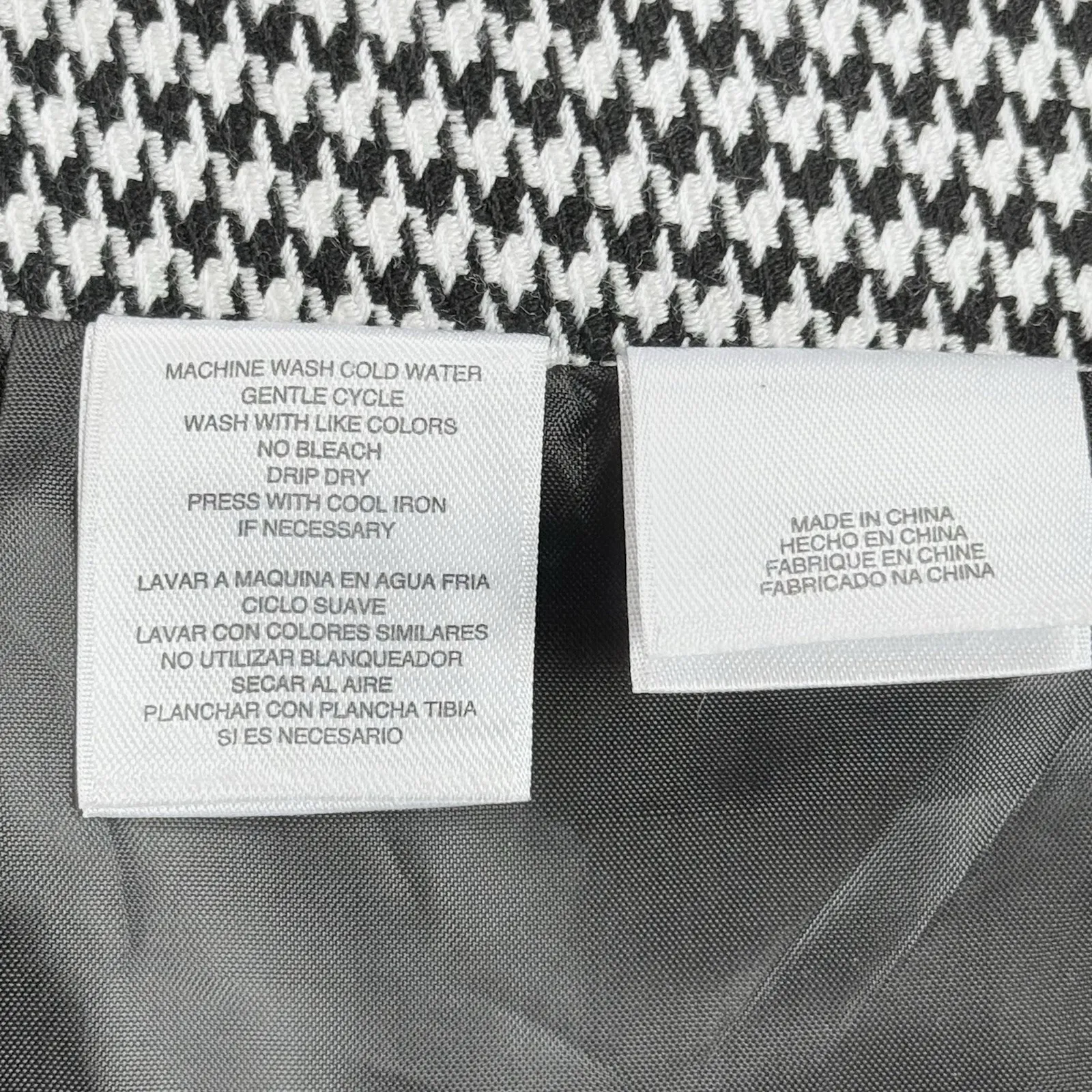 New Anne Klein Houndstooth Pencil Straight Skirt Women 6 S Retro Office Moto Zip - Image 8