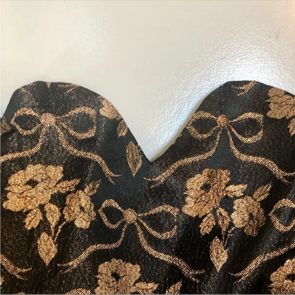 80s Vintage 80s 90s Gunne Sax Metallic Bustier Prom/Party Poofy Dress Jrs sz 13 - Image 4