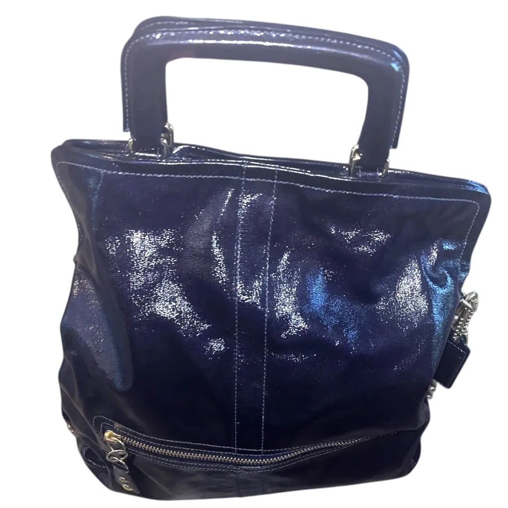 Coach Madison Lindsay purple plum patent leather satchel - Image 2