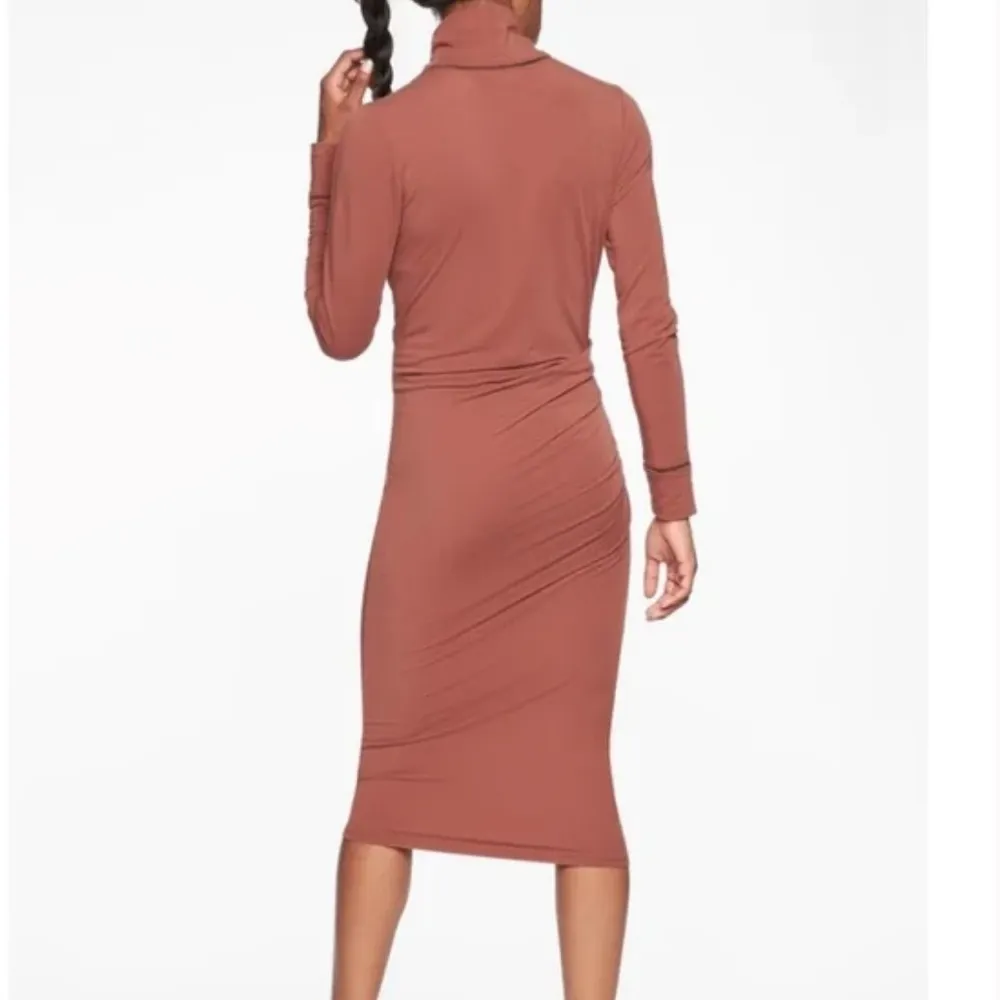 Athleta Dresses Athleta Industry Turtleneck Midi Dress Ruched SZ L… Size L - Image 3