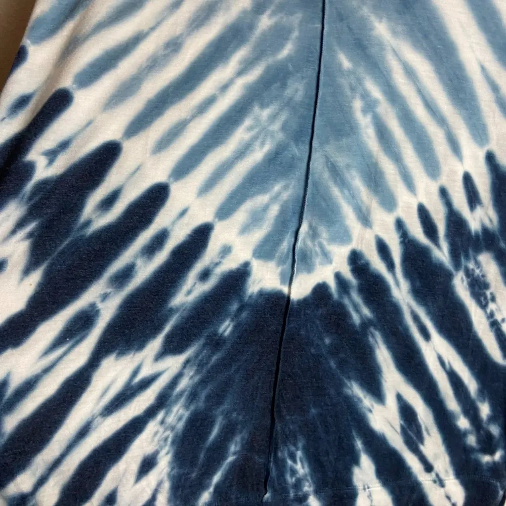 Green Tea Size Large Blue White Tie Dye High Low Tee Soft Casual Oversized Boho - Image 5