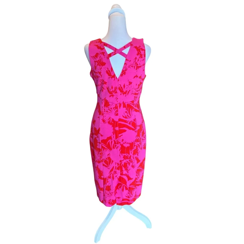 Damsel In A Dress Pink Zennor Floral Fitted Ponte Dress Womens Size 12 - Image 4